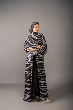 Monochrome Flow Abaya